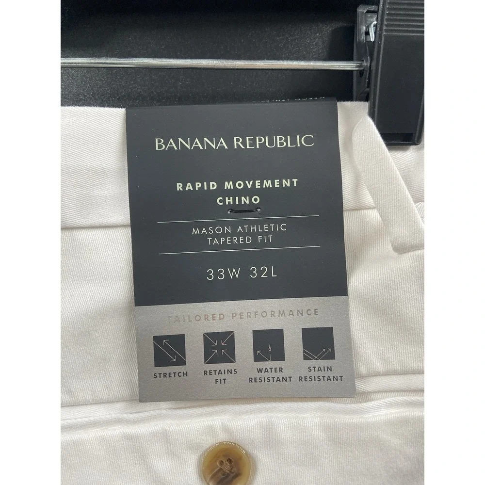Banana Republic Pants Mens 33x32 Mason Athletic Tapered Fit Rapid Movement Chino